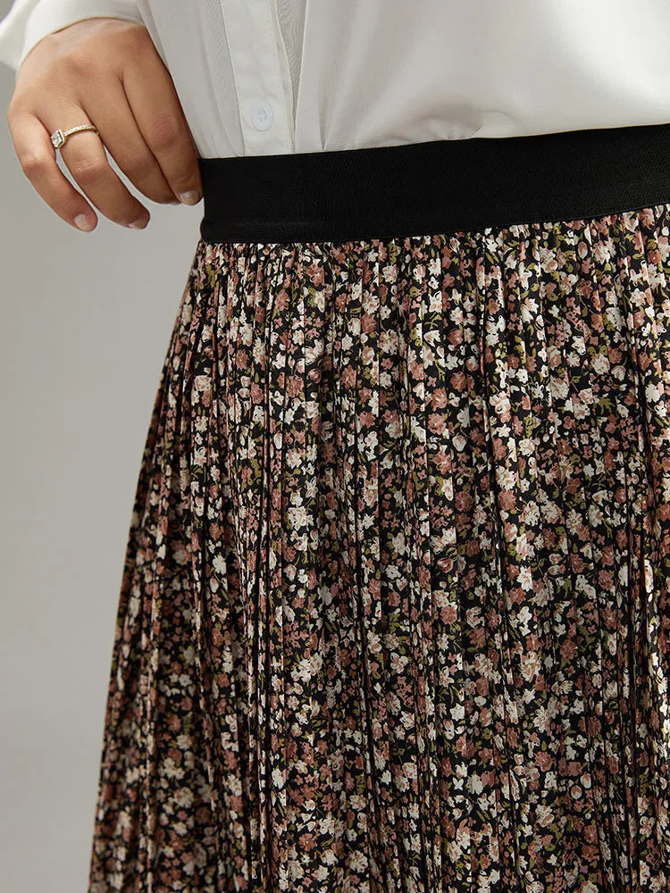 Ditsy Floral Elastic Waist Midi Skirt sold by Bloomchic product image thumbnail 5