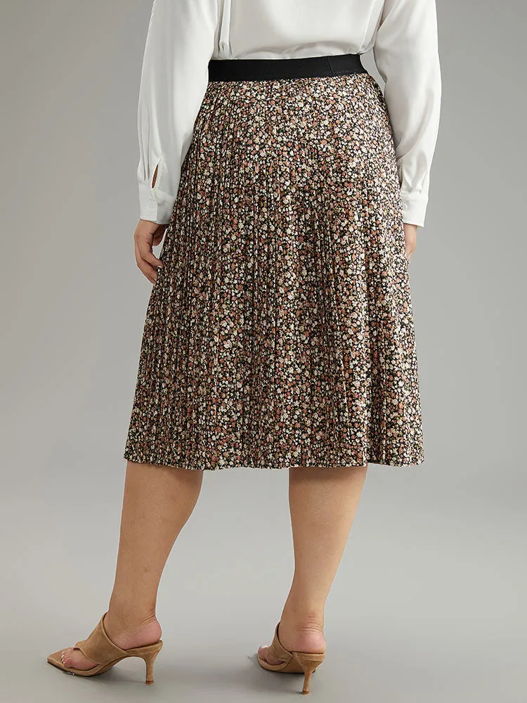 Ditsy Floral Elastic Waist Midi Skirt sold by Bloomchic product image thumbnail 2