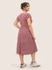 Striped Surplice Neck Ruffle Cap Sleeve Dress sold by Bloomchic