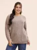 Solid Round Neck Drop Shoulder Pullover sold by Bloomchic