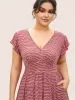 Striped Surplice Neck Ruffle Cap Sleeve Dress sold by Bloomchic