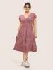Striped Surplice Neck Ruffle Cap Sleeve Dress sold by Bloomchic