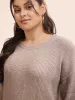 Solid Round Neck Drop Shoulder Pullover sold by Bloomchic