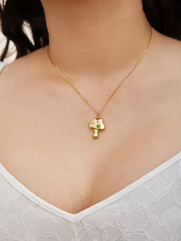 Mushroom Zircon Necklace sold by Bloomchic