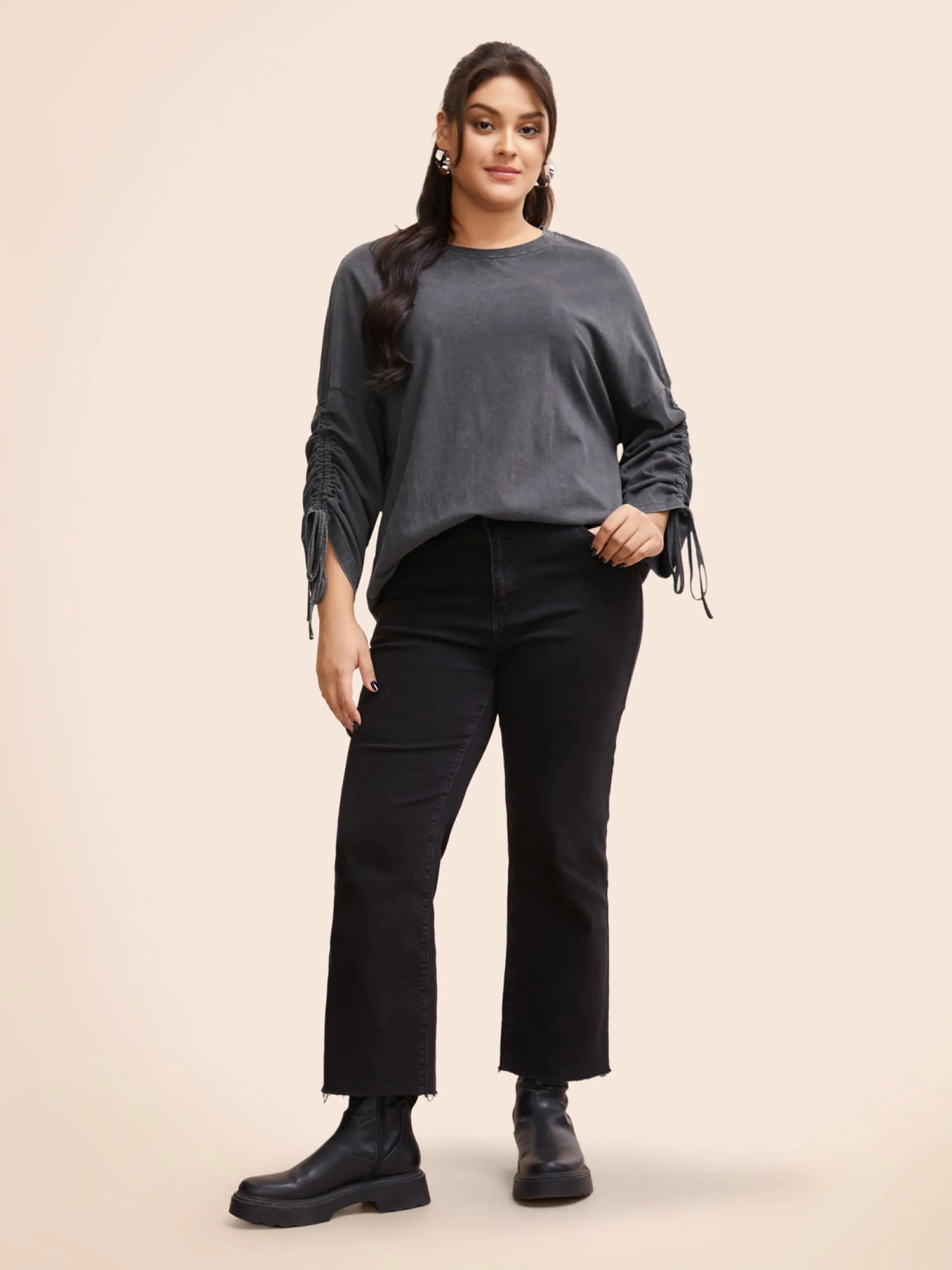 Vintage Drawstring Drop Shoulder T-shirt sold by Bloomchic product image thumbnail 3