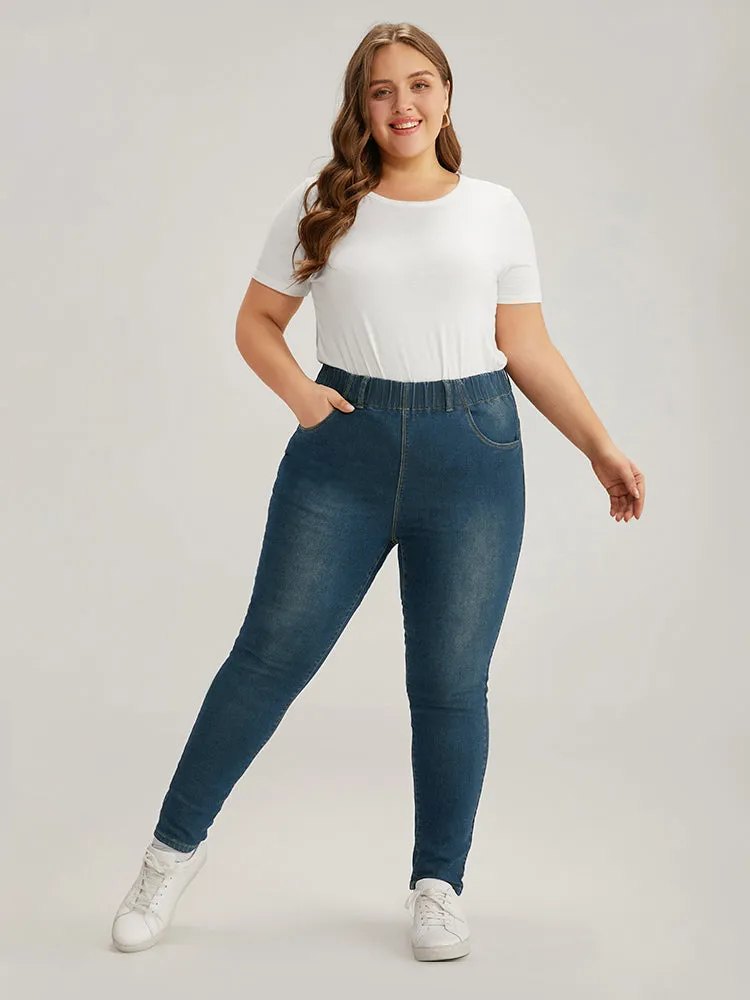 Elastic Waist High Rise Skinny Jeans sold by Bloomchic product image thumbnail 2