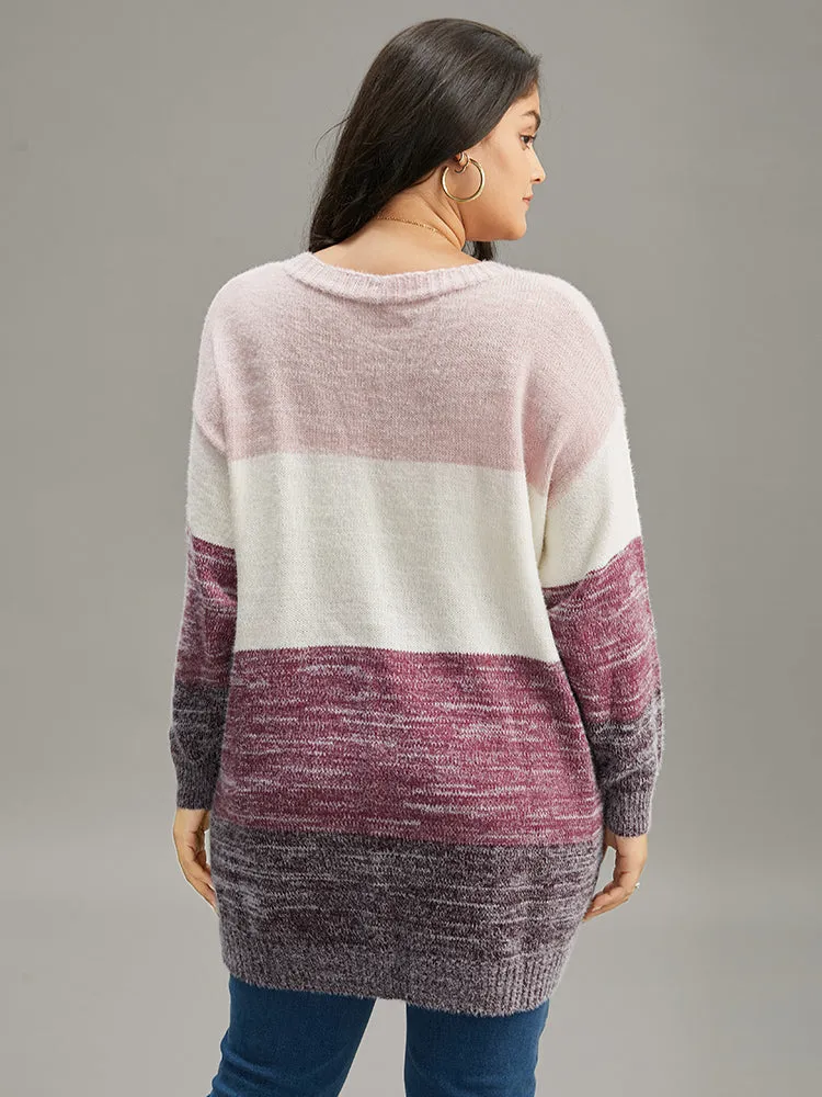 Colorblock Button Through Fuzzy Cardigan sold by Bloomchic product image thumbnail 2