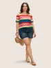 One Shoulder Neck Rainbow Frill Trim T-shirt sold by Bloomchic