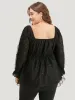 Halloween Square Neck Spider Web Crochet Lace Mesh Blouse sold by Bloomchic