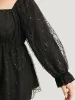 Halloween Square Neck Spider Web Crochet Lace Mesh Blouse sold by Bloomchic