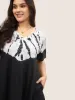Tie Dye V Neck Pocket Hanky Hem T-shirt sold by Bloomchic