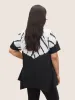 Tie Dye V Neck Pocket Hanky Hem T-shirt sold by Bloomchic
