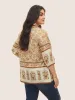 Rayon Boho Print Button Detail Tie Neck Blouse sold by Bloomchic