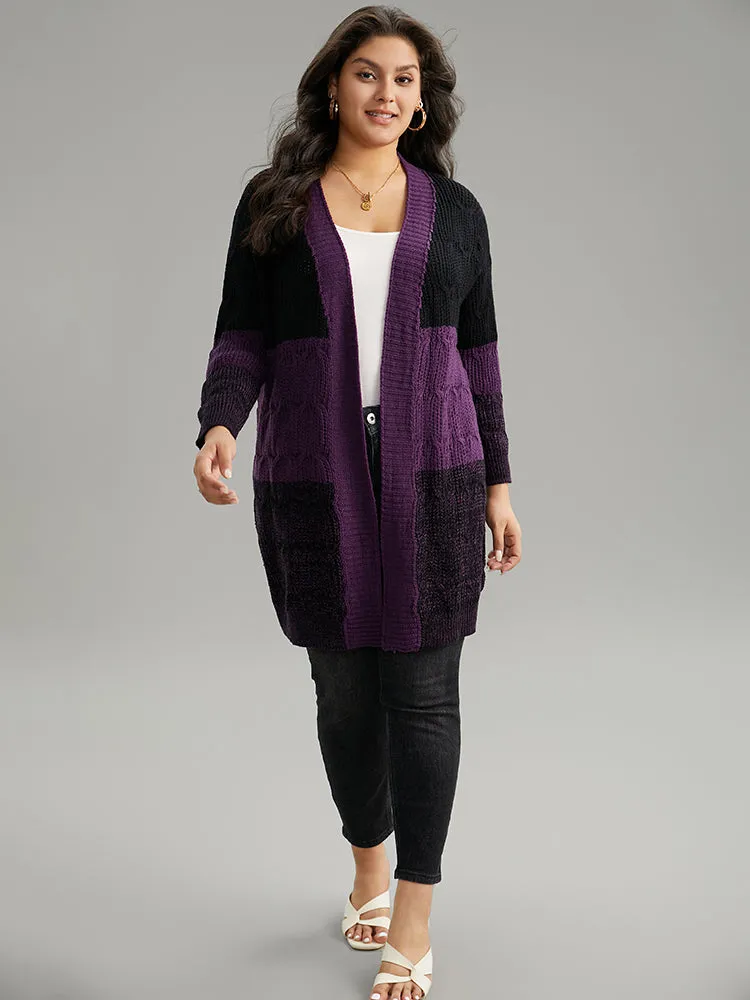 Colorblock Heather Open Front Tunic Cardigan sold by Bloomchic product image thumbnail 5