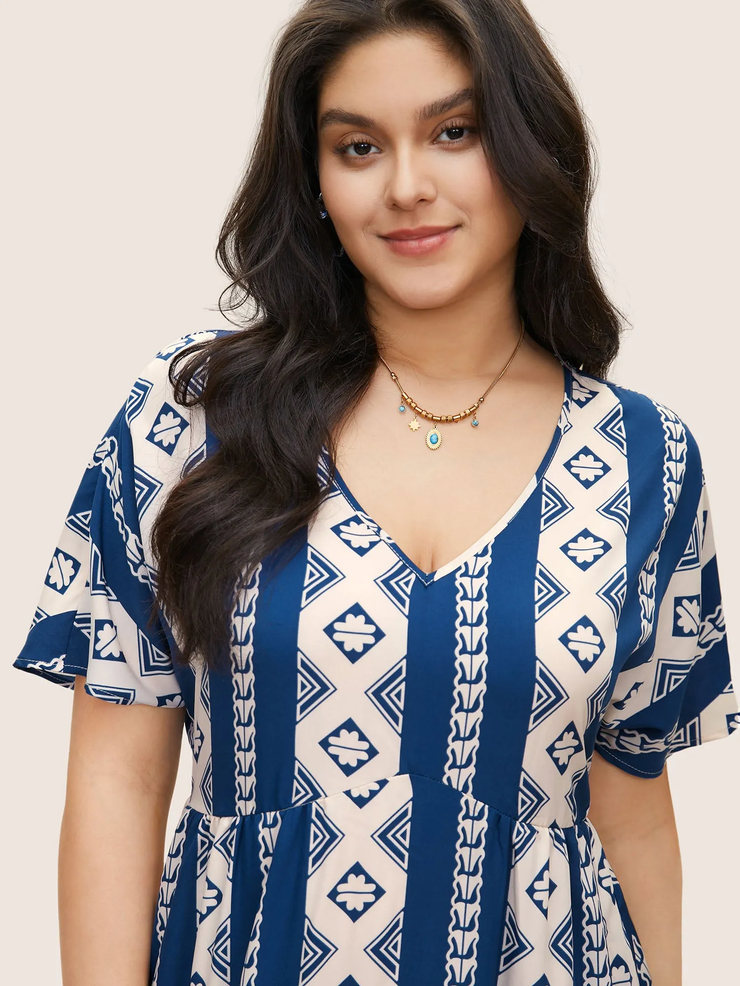 Bandana Print Patchwork Elastic Waist Dress sold by Bloomchic product image thumbnail 4