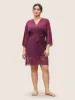 Solid Mesh Patchwork Lace Belted Robe sold by Bloomchic