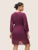 Solid Mesh Patchwork Lace Belted Robe sold by Bloomchic