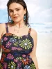Floral Heart Neckline Ruched Swim Dress sold by Bloomchic