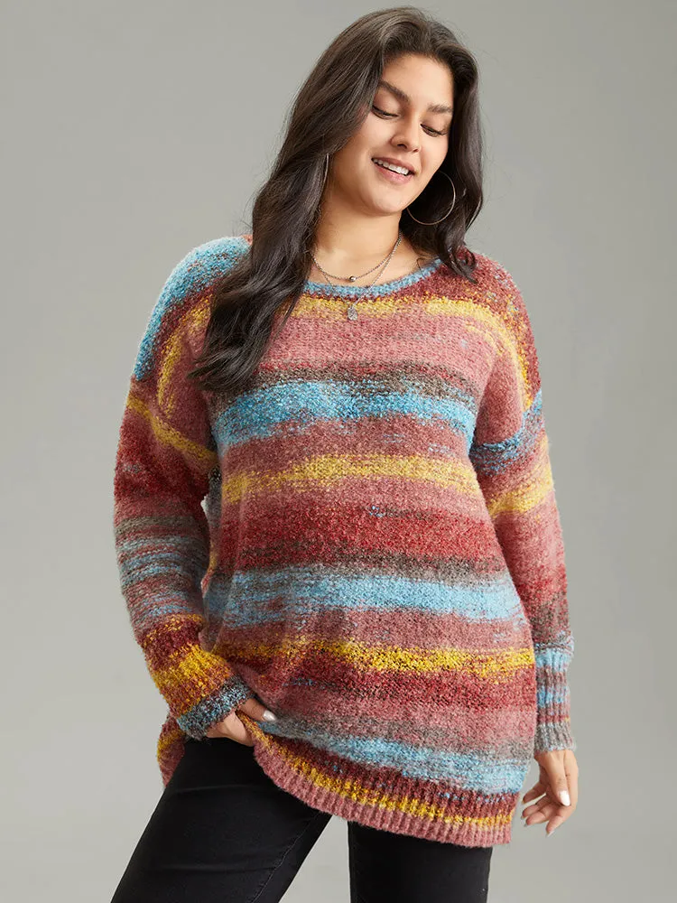 Heather Colorblock Contrast Drop Shoulder Pullover sold by Bloomchic product image thumbnail 3