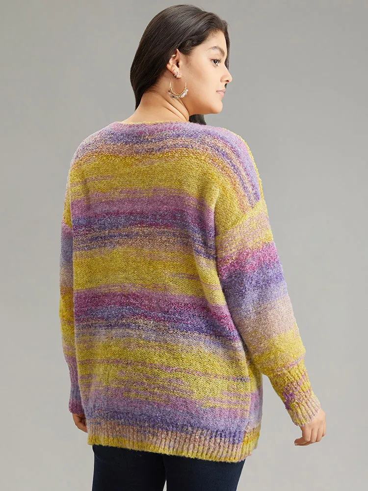Heather Colorblock Contrast Drop Shoulder Pullover sold by Bloomchic product image thumbnail 5