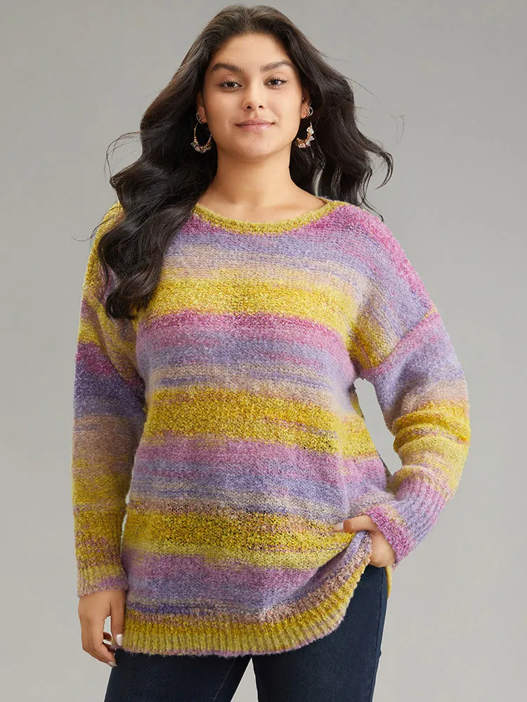 Heather Colorblock Contrast Drop Shoulder Pullover sold by Bloomchic product image thumbnail 4