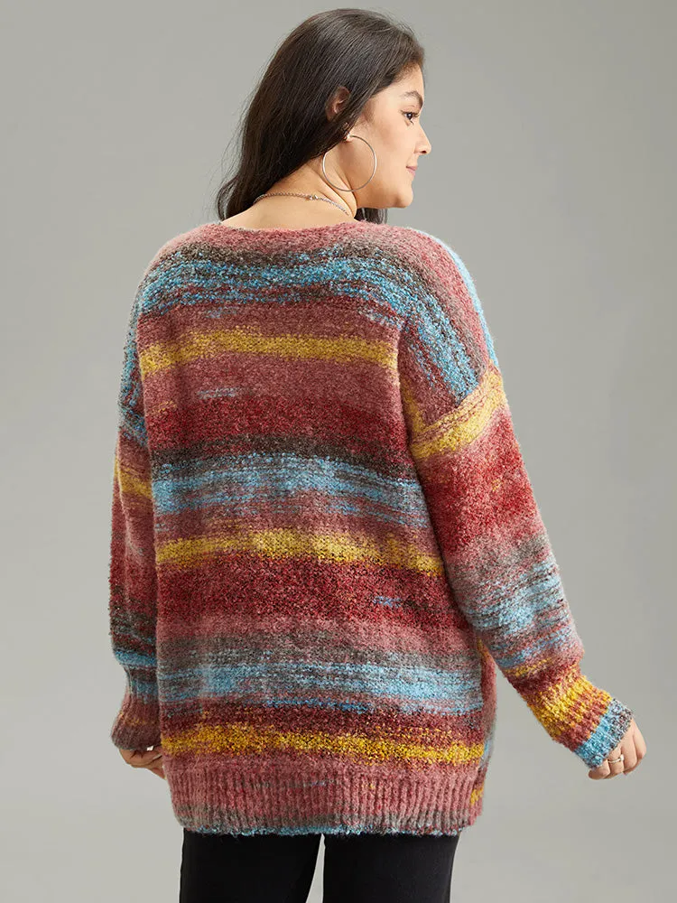 Heather Colorblock Contrast Drop Shoulder Pullover sold by Bloomchic product image thumbnail 2