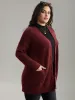 Plisse Plain Button Fly Patched Pocket Cardigan sold by Bloomchic