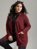Plisse Plain Button Fly Patched Pocket Cardigan sold by Bloomchic