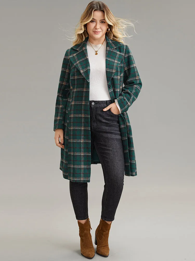 Plaid Button Up Pocket Lapel Collar Coat sold by Bloomchic product image thumbnail 2