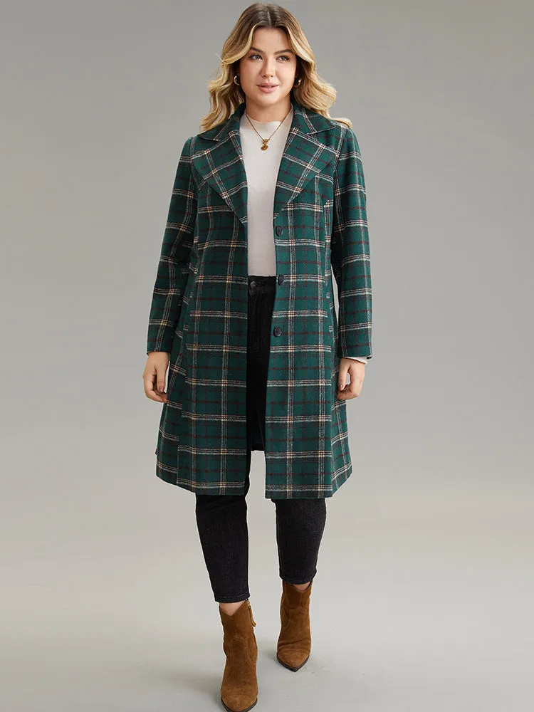 Plaid Button Up Pocket Lapel Collar Coat sold by Bloomchic product image thumbnail 4