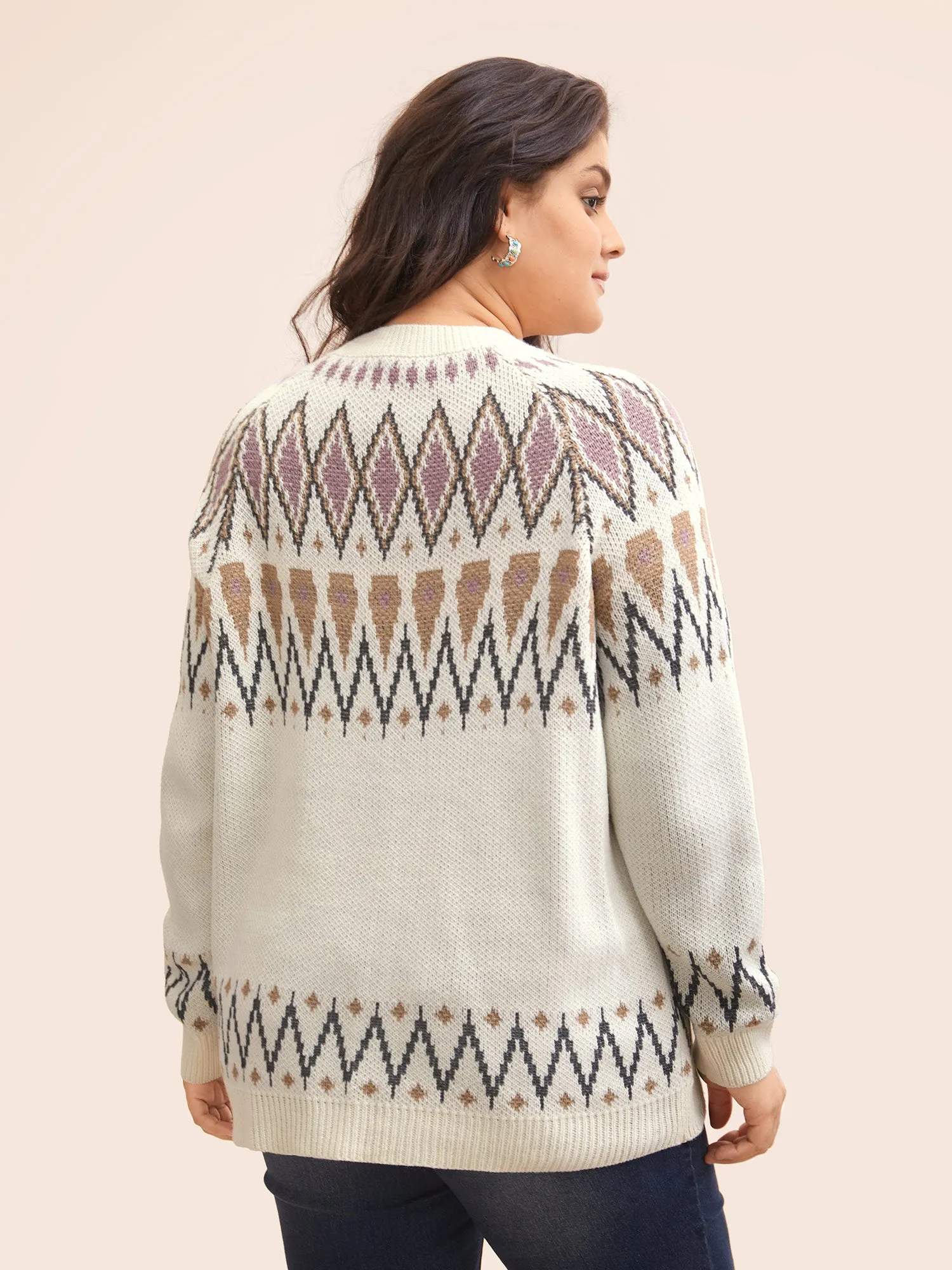Fair Isle Jacquard Crew Neck Pullover sold by Bloomchic product image thumbnail 2