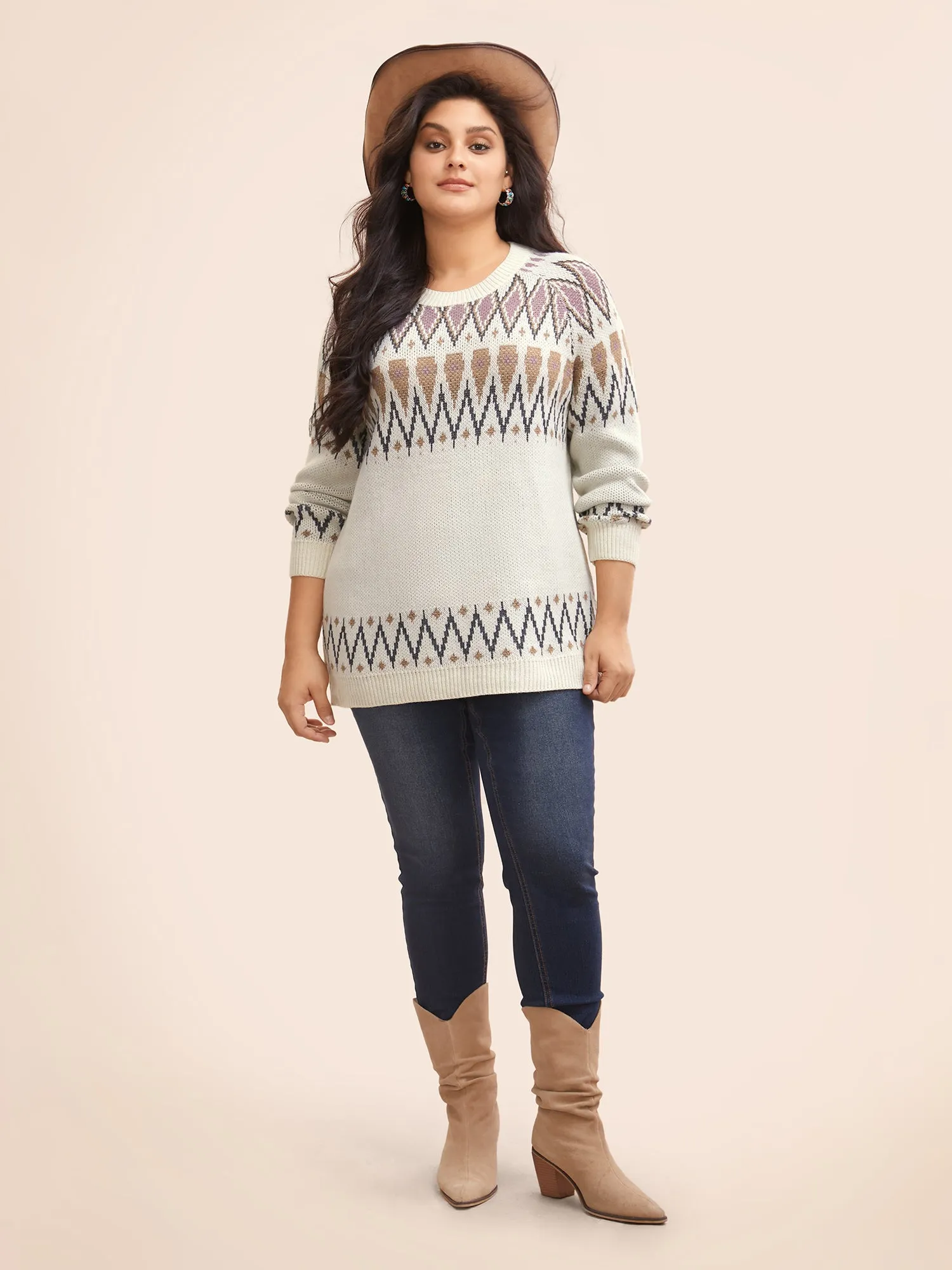Fair Isle Jacquard Crew Neck Pullover sold by Bloomchic product image thumbnail 3