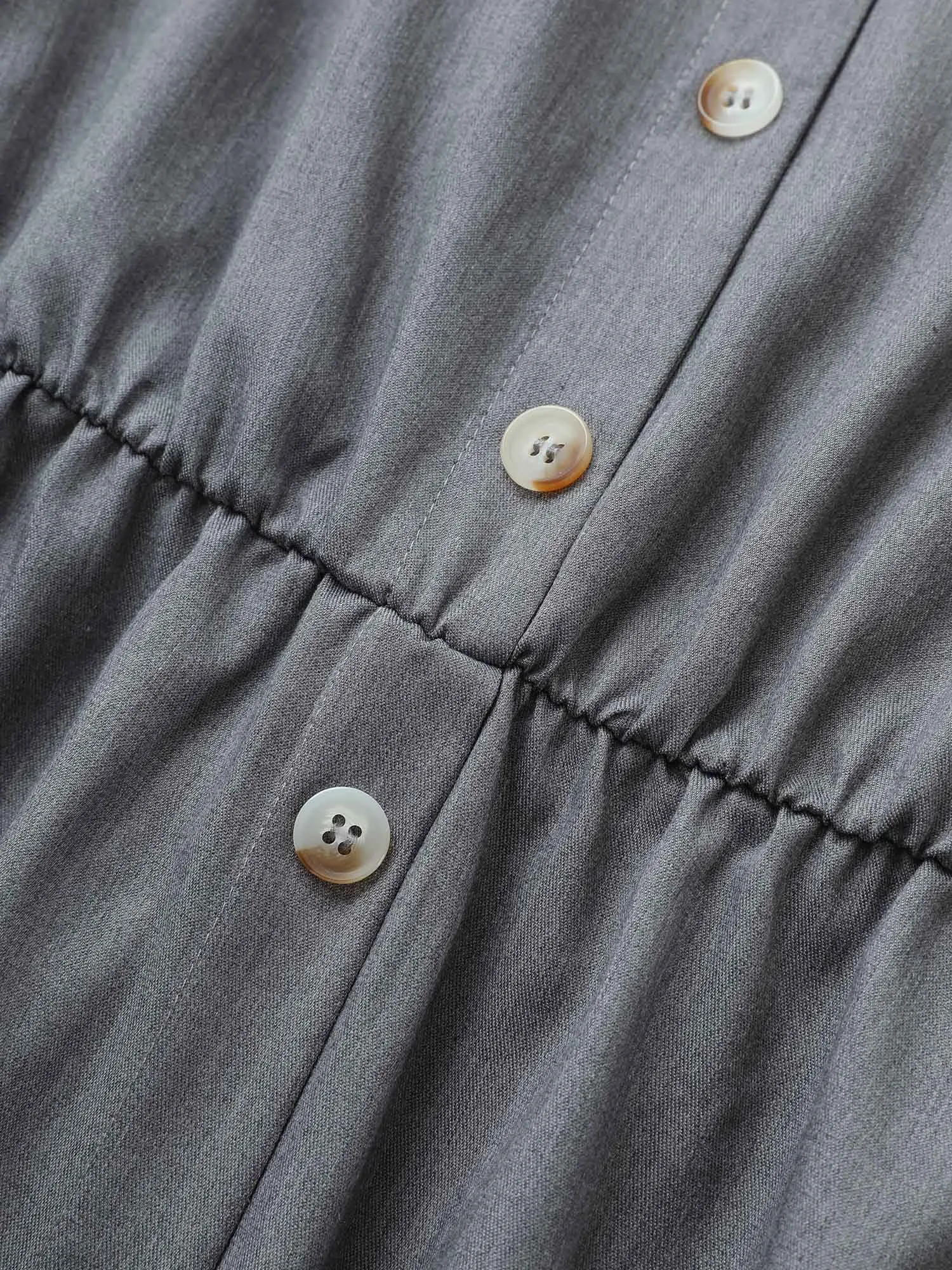 Notched Button Detail Elastic Waist Belted Dress sold by Bloomchic product image thumbnail 5