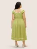 Contrast Webbing Ruffle Cap Sleeve Dress sold by Bloomchic