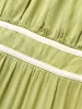 Contrast Webbing Ruffle Cap Sleeve Dress sold by Bloomchic