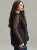 Solid Keyhole Mesh Plicated Detail Blouse sold by Bloomchic