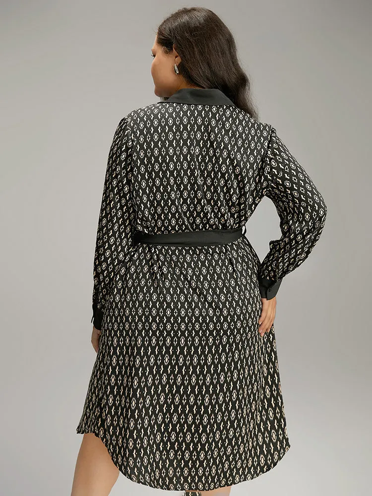 Geometric Patched Pocket Arc Hem Dress sold by Bloomchic product image thumbnail 5