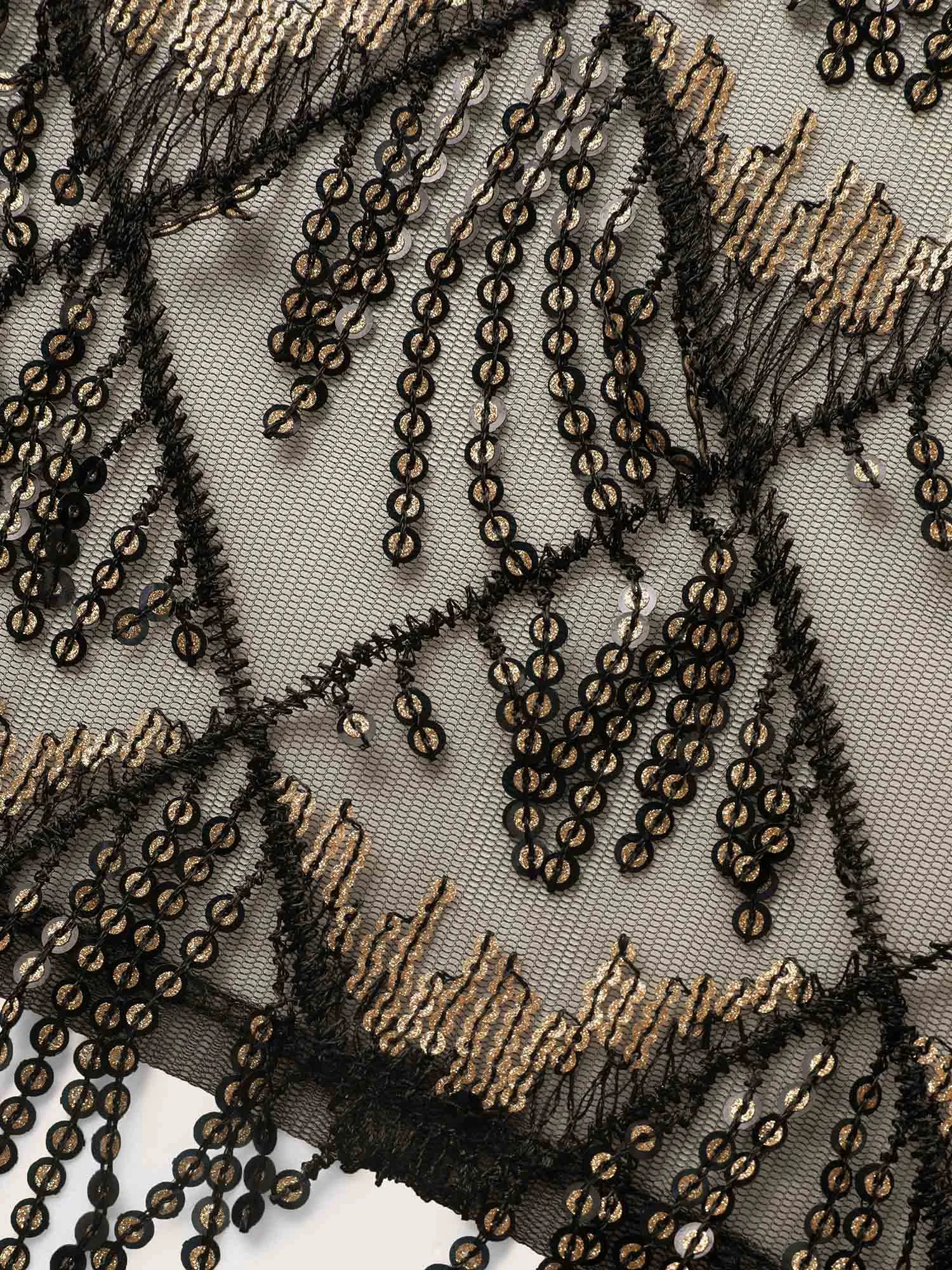 Sequin Mesh Patchwork Tassel Trim Cover Up sold by Bloomchic product image thumbnail 5