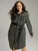 Geometric Patched Pocket Arc Hem Dress sold by Bloomchic
