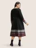 Patchwork Geometric Pocket Elastic Waist Dress sold by Bloomchic
