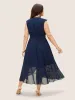 Chiffon Overlap Collar Ruffle Trim Dress sold by Bloomchic