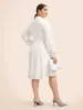 Shirt Collar Button Detail Woven Ribbon Dress sold by Bloomchic