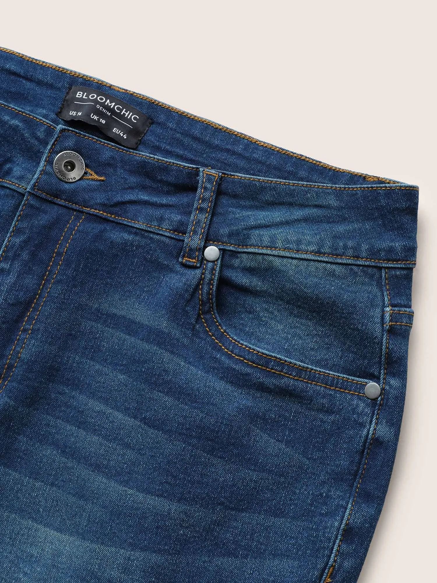 Medium Wash Straight Leg Cropped Jeans sold by Bloomchic product image thumbnail 5