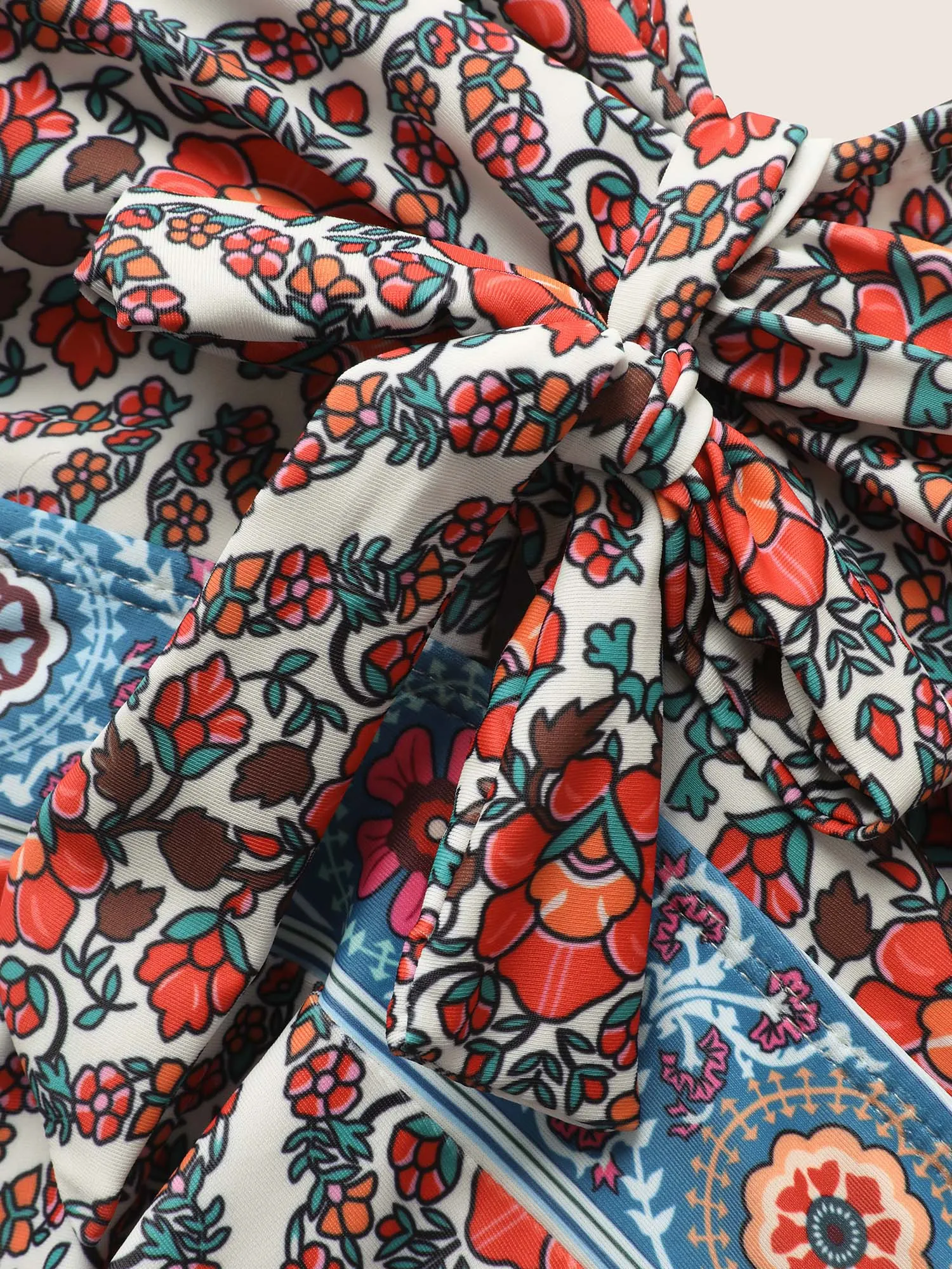 V Neck Boho Print Twist Front Swim Dress sold by Bloomchic product image thumbnail 5