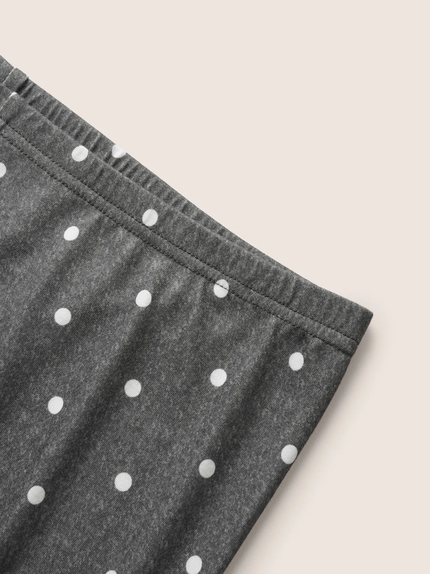 Polka Dot Elastic Waist Slim Sleep Bottoms sold by Bloomchic product image thumbnail 5