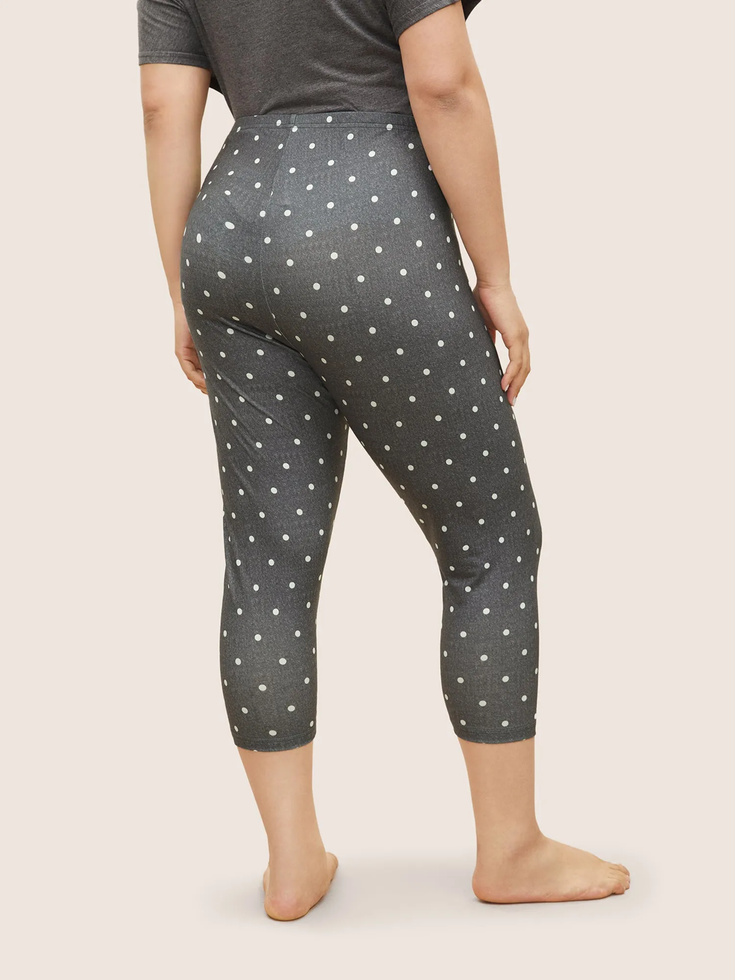 Polka Dot Elastic Waist Slim Sleep Bottoms sold by Bloomchic product image thumbnail 3