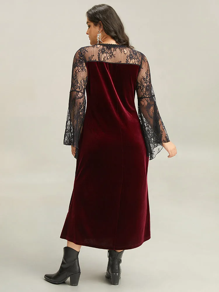 Halloween Eyelet Lace Mesh Bell Sleeve Dress sold by Bloomchic product image thumbnail 2