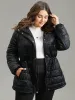 Patchwork Drawstring Button Up Glitter Padded Jacket sold by Bloomchic