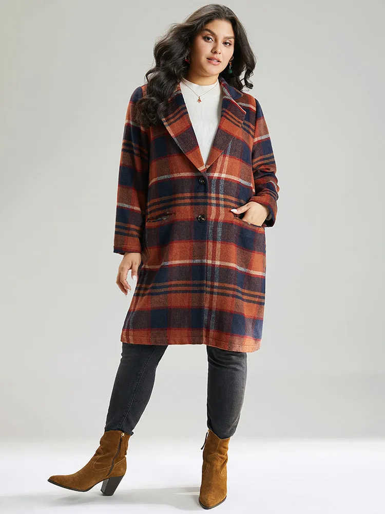 Lapel Collar Plaid Pocket Button Up Coat sold by Bloomchic product image thumbnail 4