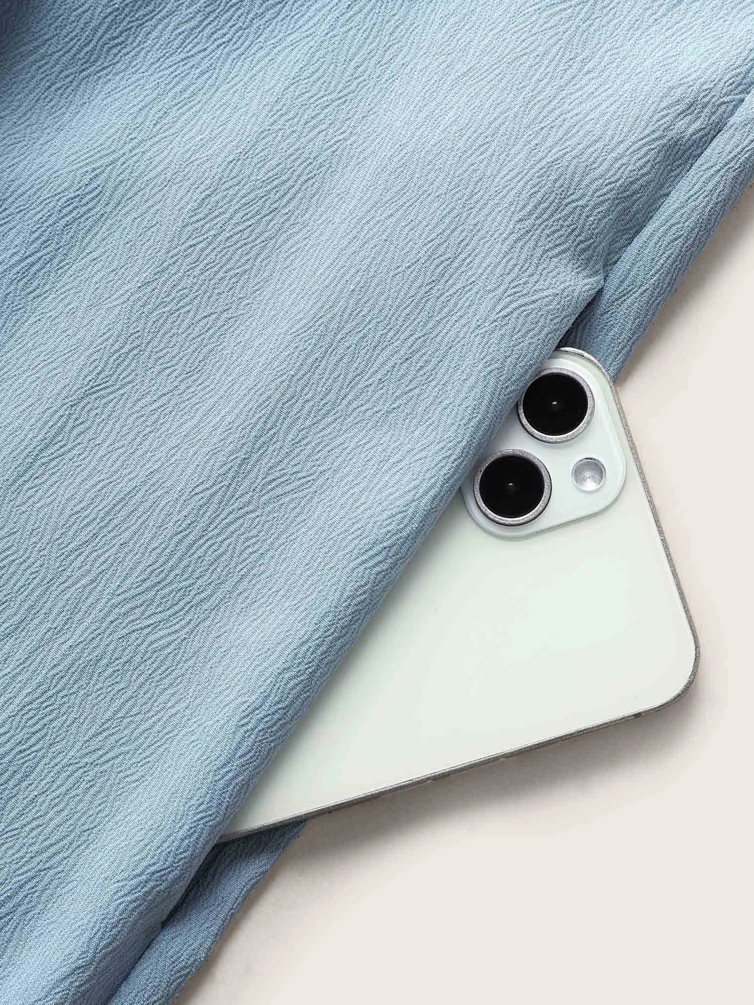 Heart Neckline Shirred Drawstring Carrot Jumpsuit sold by Bloomchic product image thumbnail 5